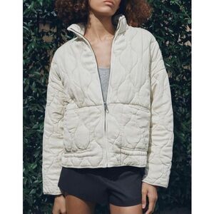 Zara cream quilted jacket